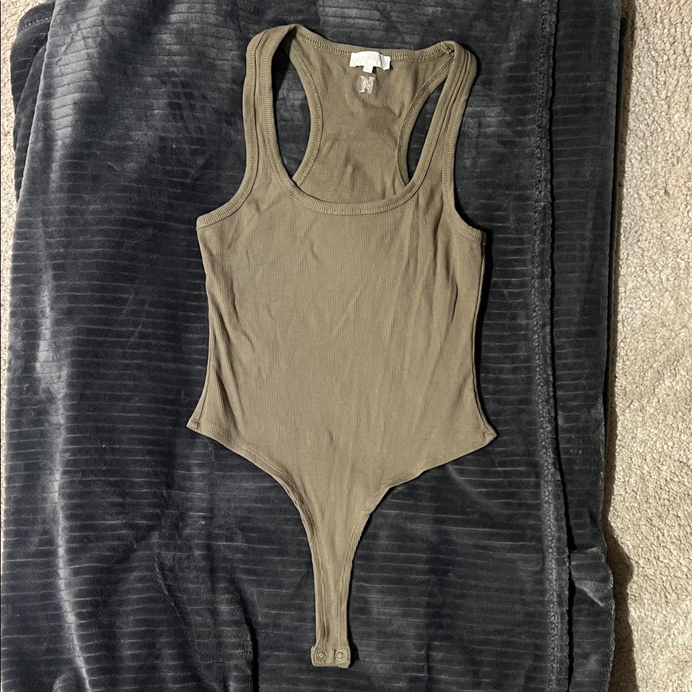 Meshki Ribbed Racerback Thong Bodysuit
